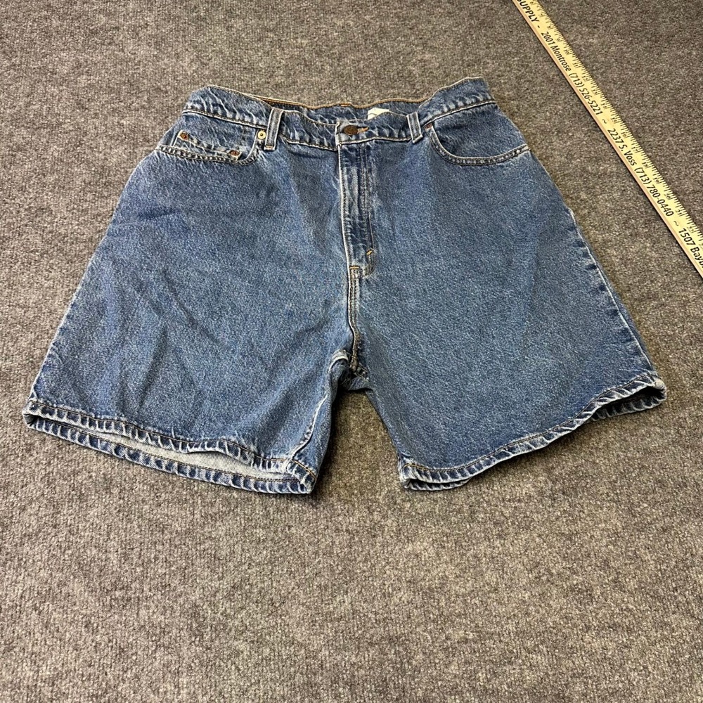 Levi's Shorts Womens Size 16 Blue 551 Relaxed Fit Denim High Waisted USA Cotton